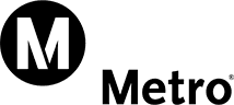 White letter "M" on a black background.